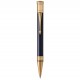 PARKER Duofold Prestige Stylo bille - Chevron Bleu - Recharge noire pointe moyenne - Coffret cadeau