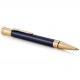 PARKER Duofold Prestige Stylo bille, Chevron Bleu, Recharge noire pointe moyenne, Coffret cadeau