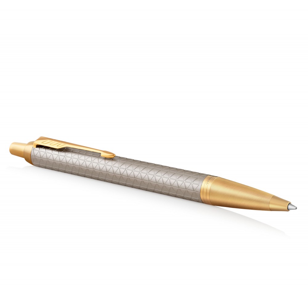 PARKER IM Premium Stylo roller, gris argenté, Recharge noire pointe fine,  Coffret cadeau