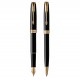 PARKER Sonnet Coffret cadeau Duo : Stylo bille noir + Stylo plume, noir