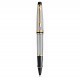 WATERMAN Expert Roller - Acier Inoxydable - recharge noire pointe fine - Coffret cadeau