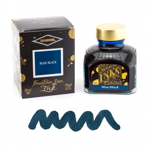 Flacon d'Encre Diamine  Blue Black  80 ml