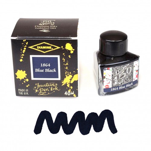 Flacon d'Encre Diamine 1864 Blue Black 40 ml 150e Anniversaire