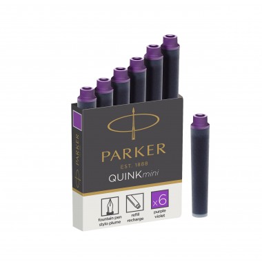 PARKER Quink 6 cartouches courtes Stylo plume - encre violette