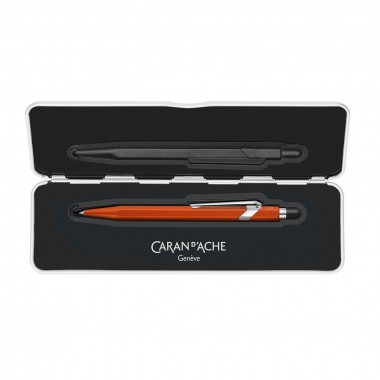 Stylo bille 849 Caran d'Ache Colormat-X - Orange - Livré avec Étui Slimpack