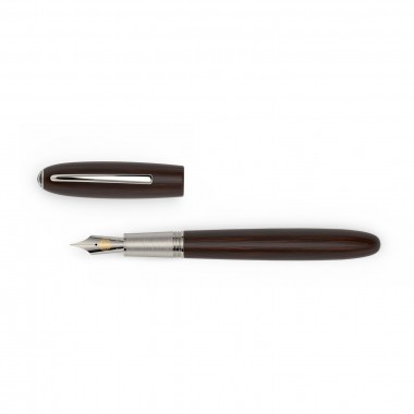 Stylo Plume M-Acier CT "Alter Ego" JAN ZANDER Design Bois de Grenadille Plaqué platine dessus