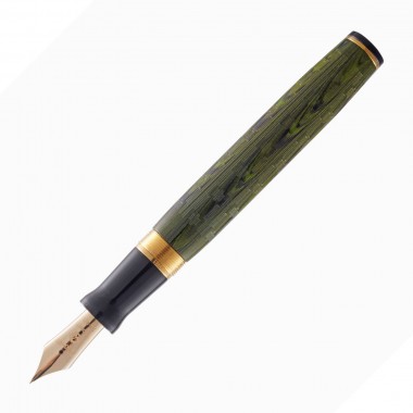 Stylo plume F "Décoband" WAHL EVERSHARP Ebonite VERT GT dessus