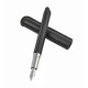 Stylo Plume M-Acier CT "Cocoon" JAN ZANDER Design Cuir Noir et Platine dessus