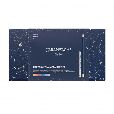 Set Couleur Multi-produits CARAN D'ACHE "Cosmic Blue" – Édition Spéciale ouvert