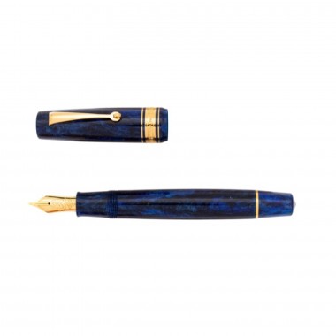 Stylo-plume OMAS / BOLOGNA Bleu Diamant - Attributs Dorés - ouvert