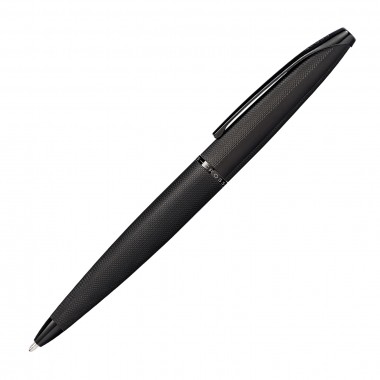 Stylo Bille CROSS ATX - Noir Brossé Gravé Pointe de Diamant