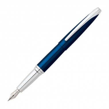 Stylo Plume F CROSS ATX -  Laqué Bleue translucide