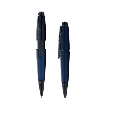 Stylo Roller CROSS Edge - Bleu Mat Attribut Noir