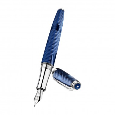 Stylo-plume F Caran d'Ache - Leman Bleu Marin - capuchon