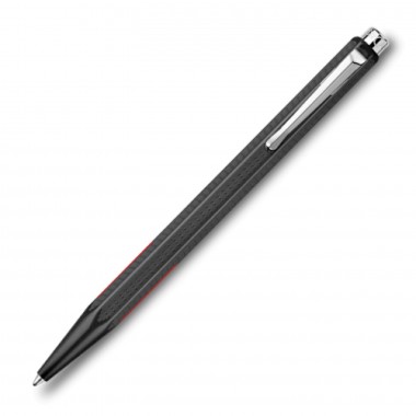 Coffret Stylo Bille avec Etui cuir Ecridor Caran d'Ache "Racing Chromé Noir Mat" - Stylo